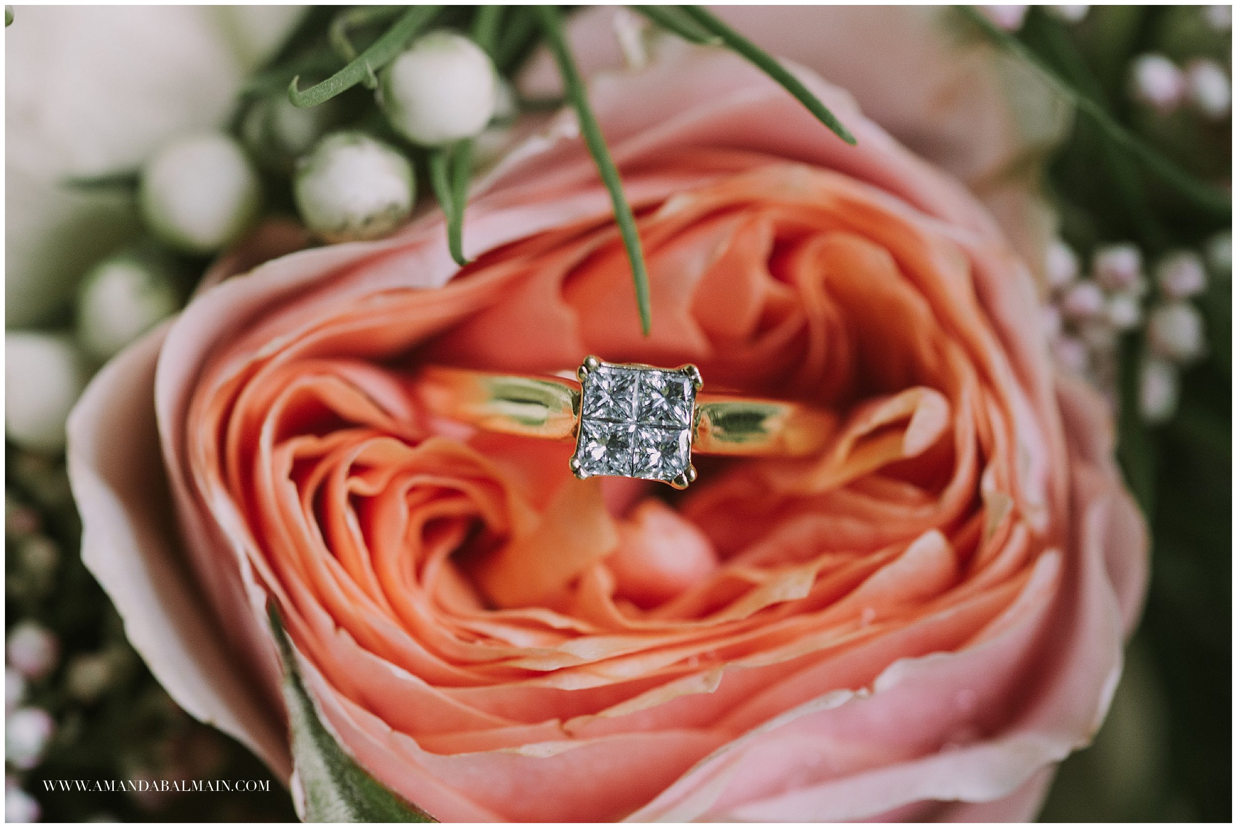 Flower and ring details for a Cheshire wedding