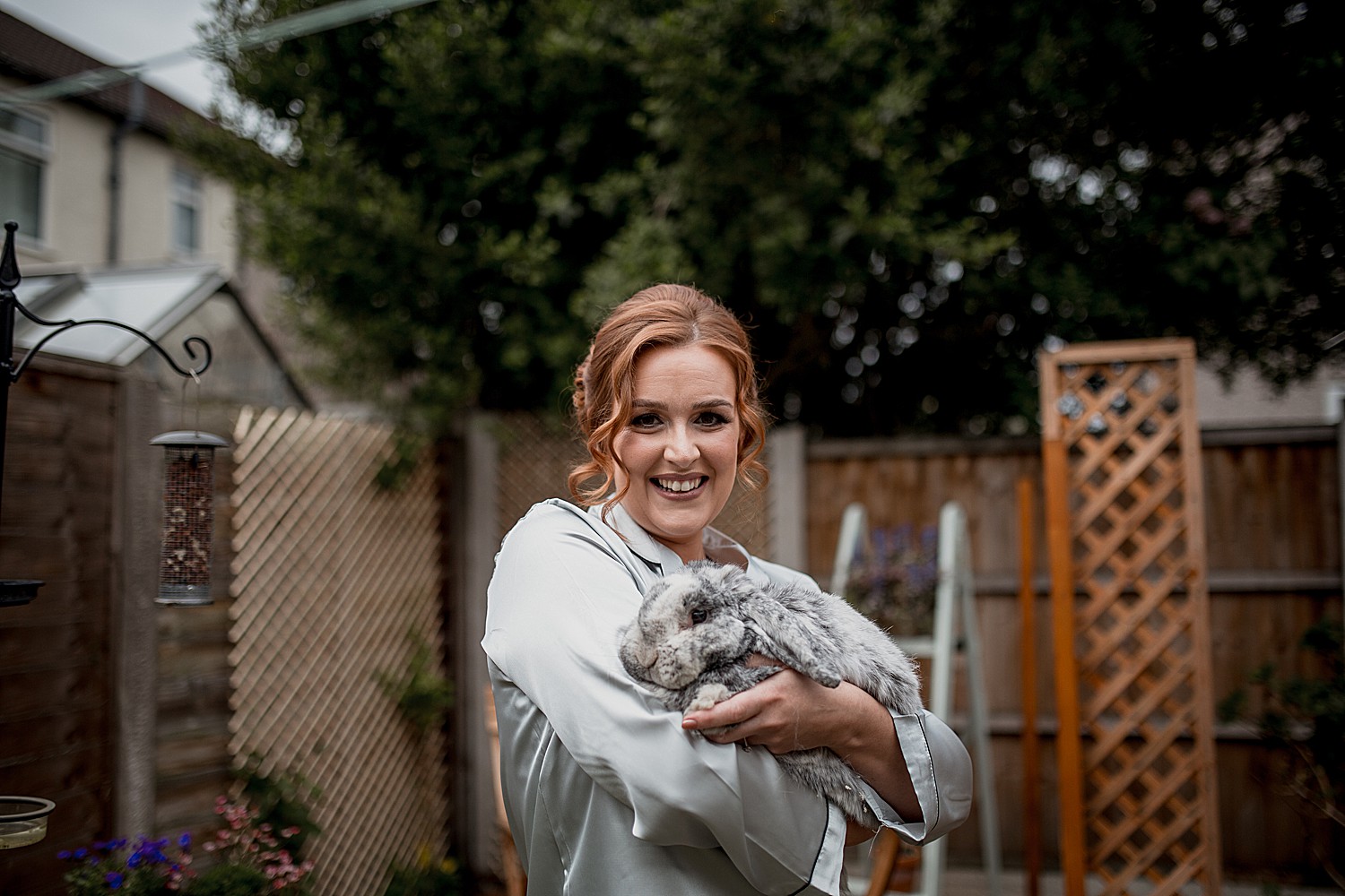 A Liverpool bride and her pet rabbit