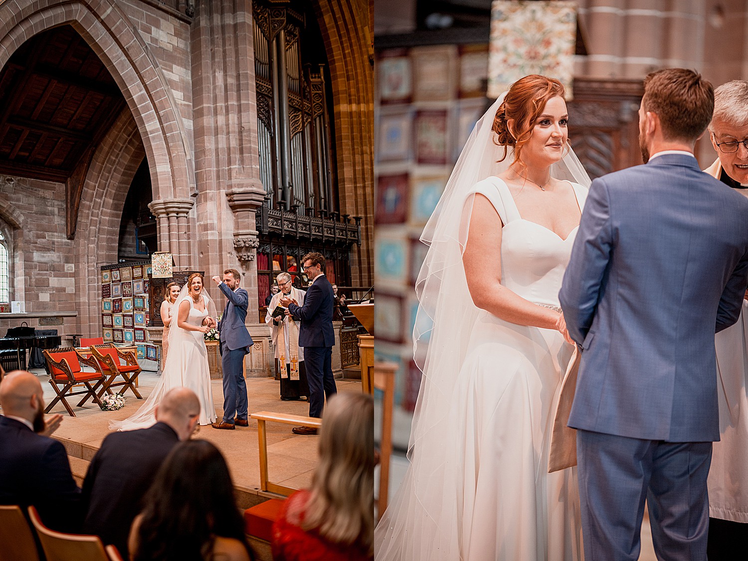 The marriage ceremony at Mossley Hill church