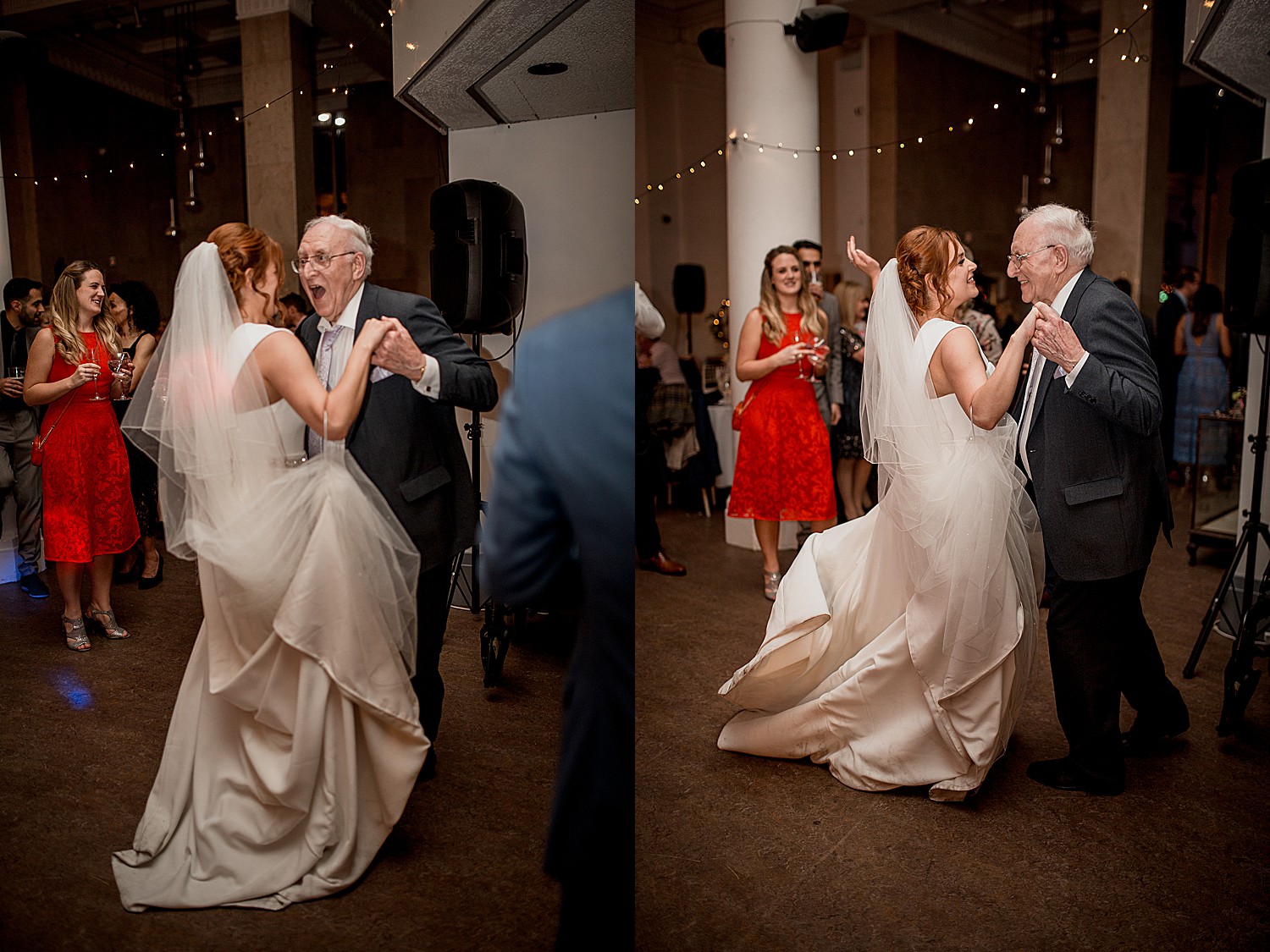 Bride and her Grandad at this Liverpool wedding