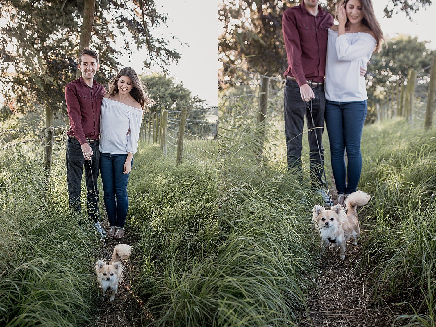 Couples engagement shoot with their Chihuahua