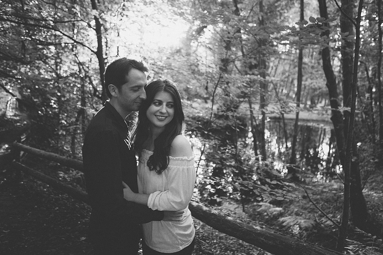 Cheshire engagement photography in black and white