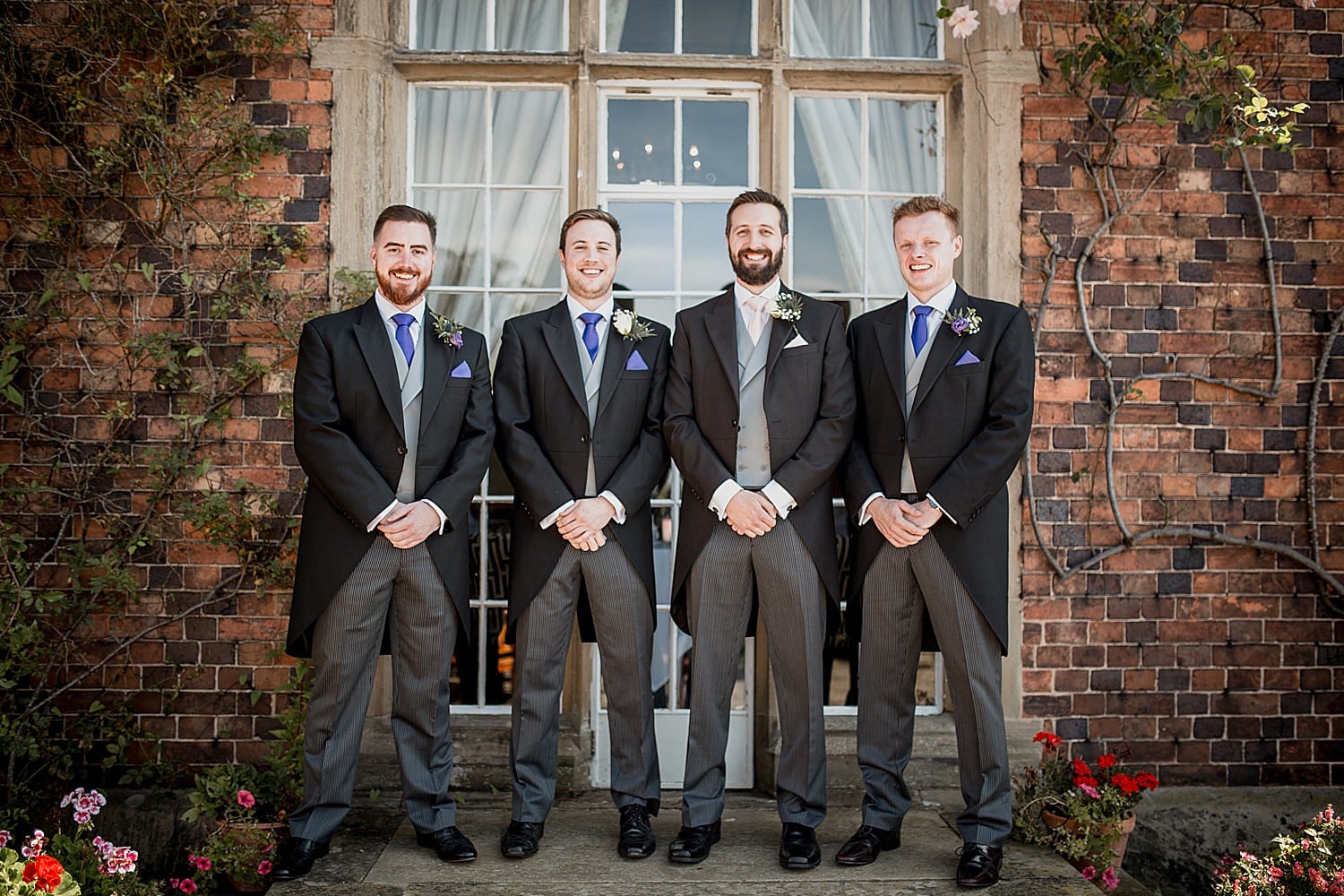 groom and groomsmen at cheshire wedding