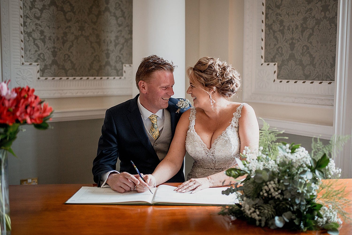 signing the register at crewe town hall