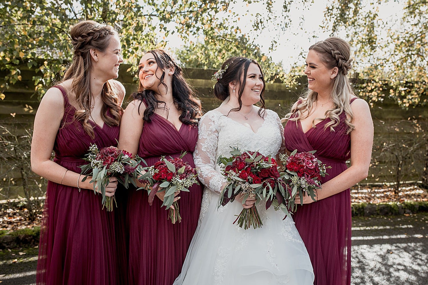 wine red wedding party