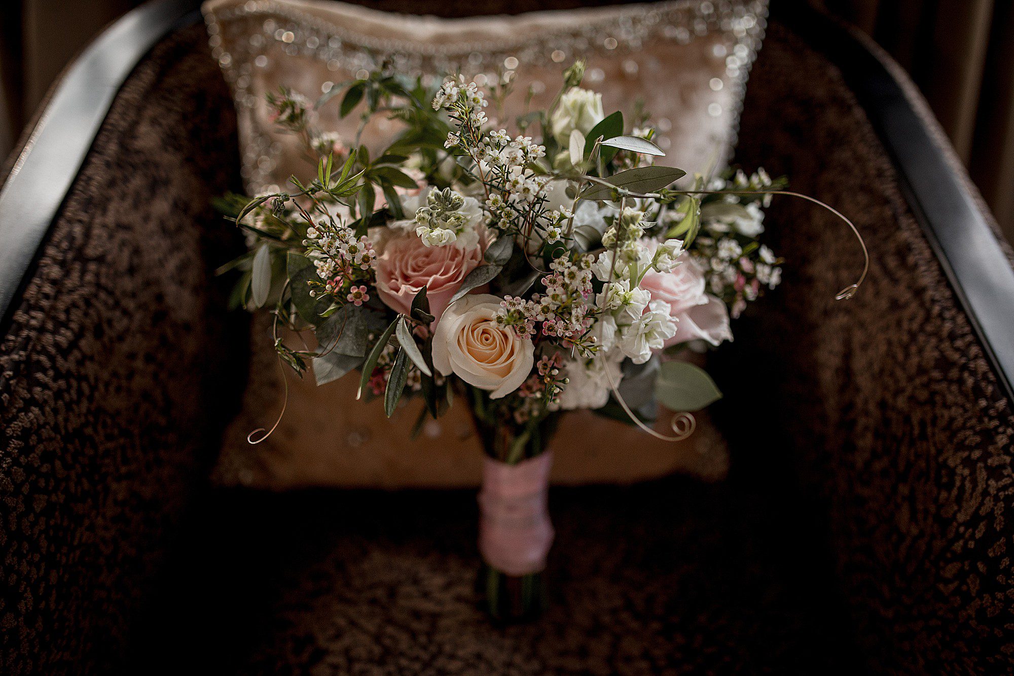 wedding bouquet at cheshire wedding