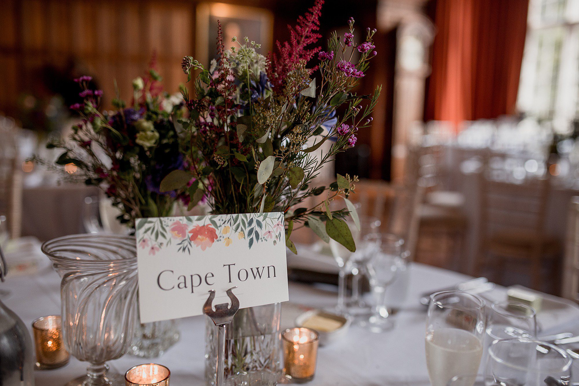 reception details at arley hall wedding
