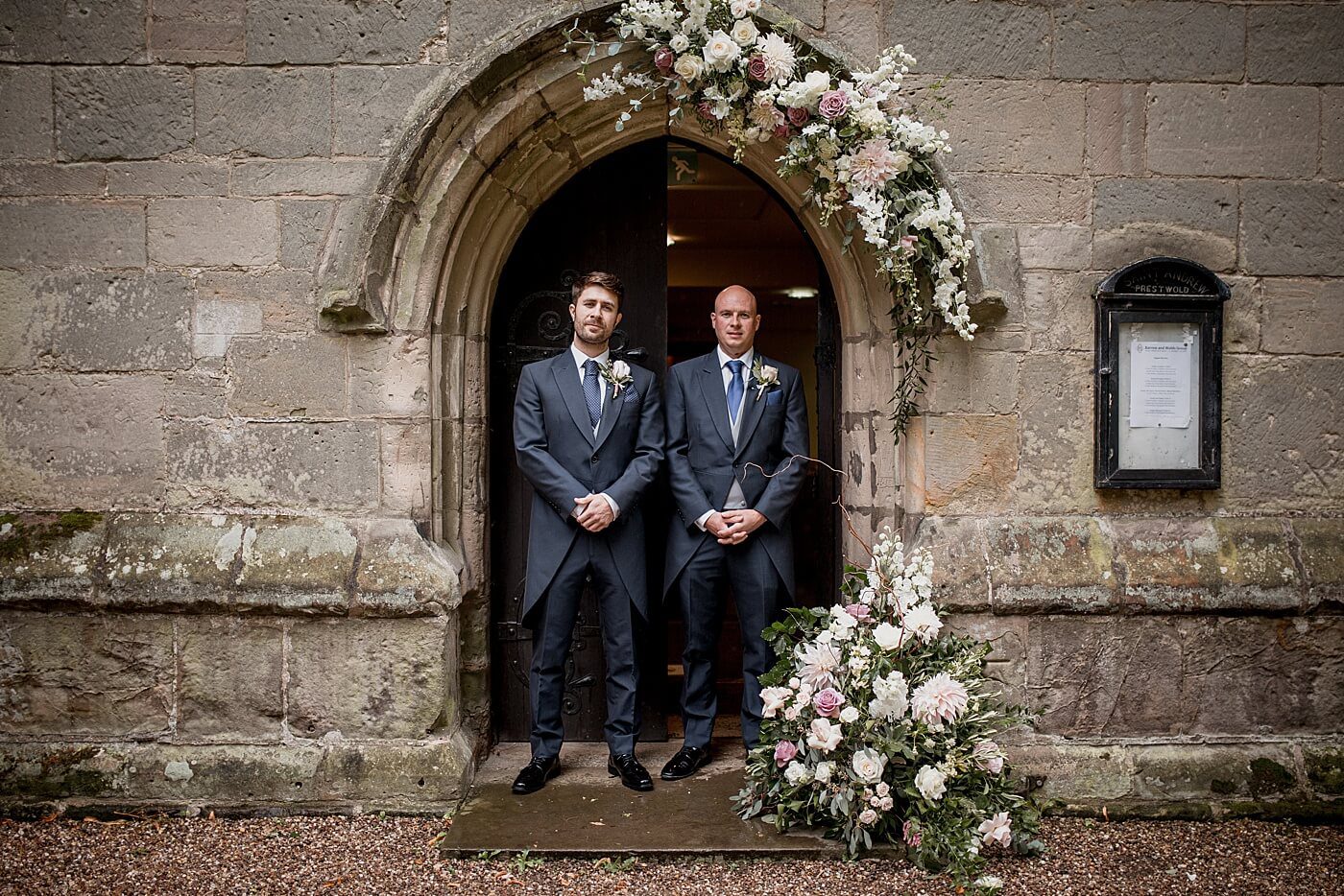 groomsmen at the chapel at prestwold
