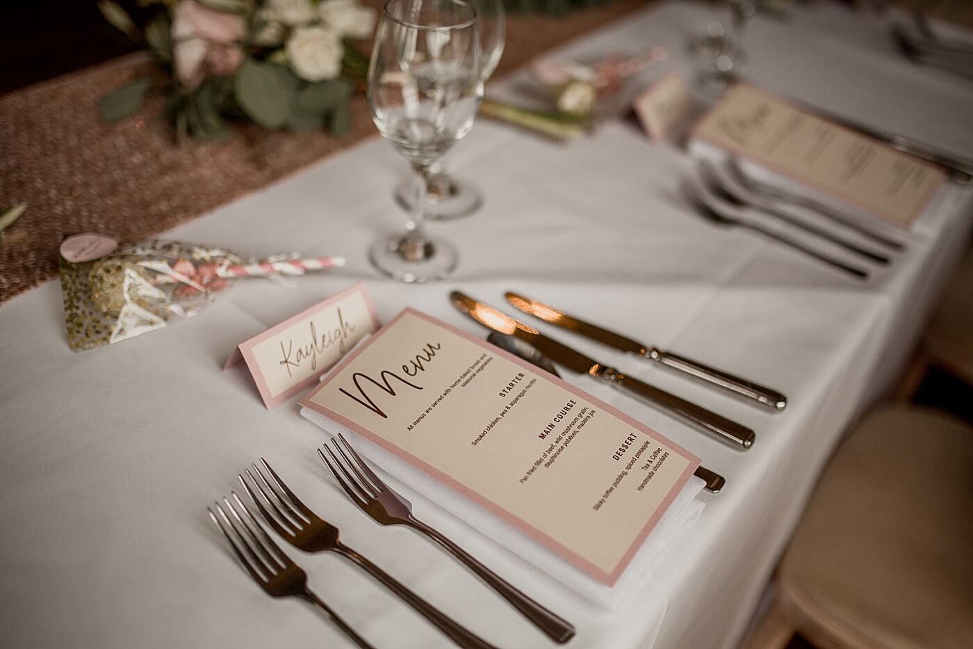 place setting at prestwold hall